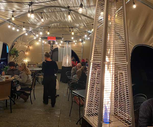 Heated outdoor dining