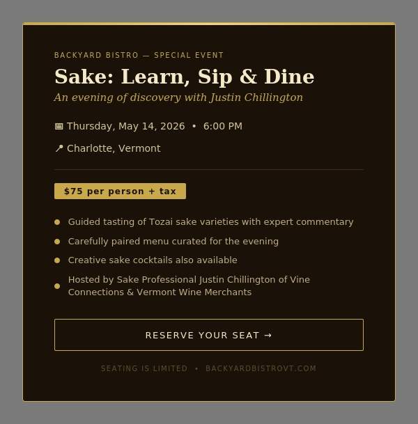 Sake Dinner